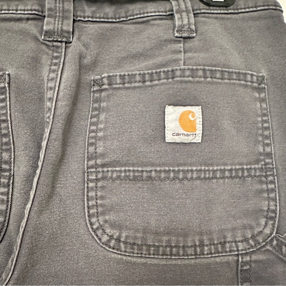 Carhartt Work Utility Shorts Gray Jean Shorts Women's size 4 Carpenter Loop - Picture 3 of 10